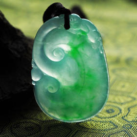 派瑞翡翠 翡翠挂件 如意 冰种 阳绿