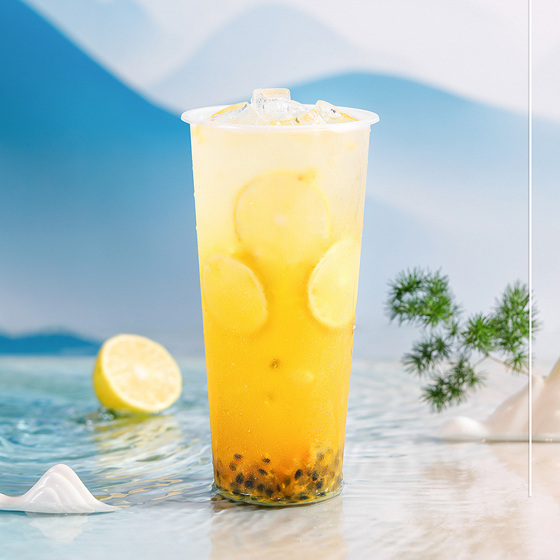 手作素燕窝鲜果茶 ：柠檬百香果茶（有机茉莉花茶）700ml冰