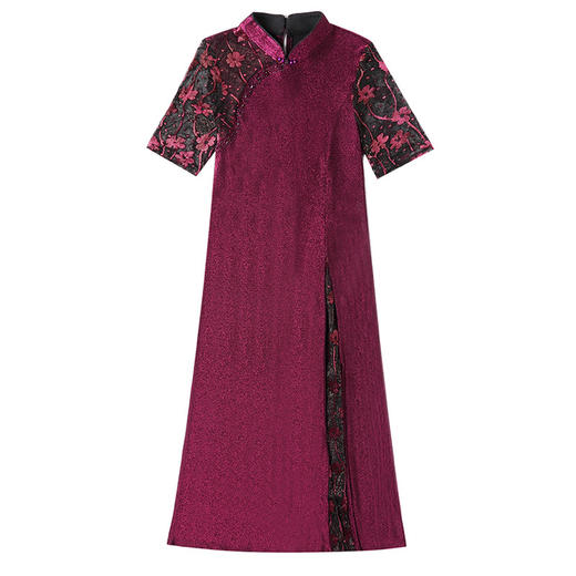 YZL-227宴会礼服复古立领连衣裙 商品图4