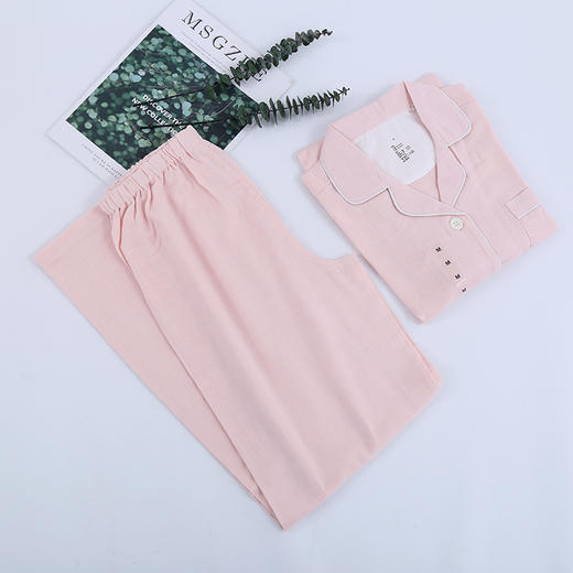 老米优品 / 无印专GUI全棉双层纱短袖家居服 夏季睡衣服家居服套装SY190331J 商品图6
