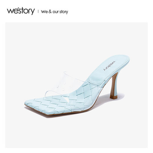 westory2020年夏新网红ins潮细跟洞洞编织拖鞋W20BJ60601 商品图1