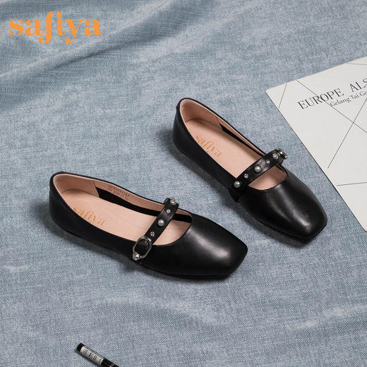 商场同款 | Safiya索菲娅春季皮带扣装饰浅口平底单鞋女鞋SF01111167 商品图2