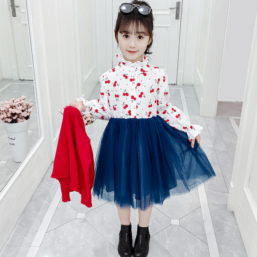 YX-TZ1070韩版中大童针织衬衣裙子两件套 商品图4