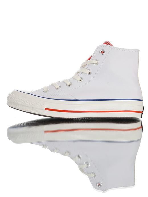 硫化工艺聚氨酯硅蓝PU中底米白 天蓝 ， 匡威Converse All Star 1970s Hi"Varsity Remix"复古三星标高帮休闲运动硫化百搭板鞋“帆布天蓝米白反标鞋舌”166827C 商品图4