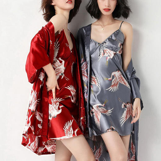 WITH SECERT中国风仙鹤睡衣两件套 商品图0