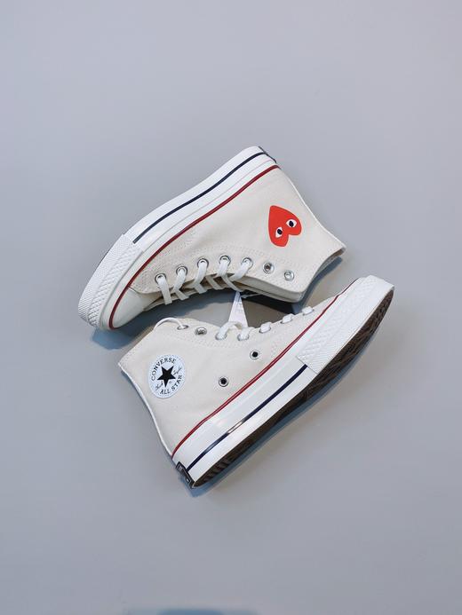第三代川久保玲小爱心Chuck 70火爆来袭 CDG PLAY x Converse匡威1970s川久保玲小眼睛联名三星标帆布鞋  黑色型号:167804C 米白型号:167805C 商品图5