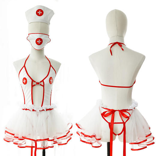 情趣内衣露臀开裆连体护士装