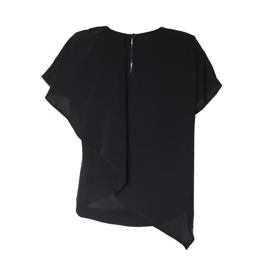 EITIE爱特爱夏季时尚百搭不规则雪纺圆领小上衣女6213901 商品图1