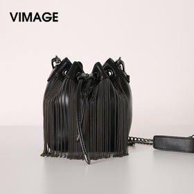 VIMAGE纬漫纪夏季新款流苏个性小包水桶包链条斜跨迷你包包V1320902