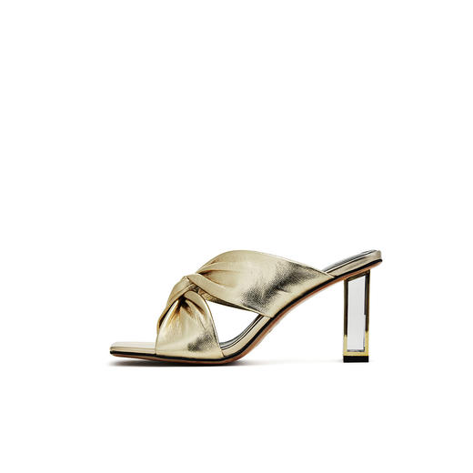 【商场专柜大牌】 夏新款女式真皮拖鞋高跟外穿凉拖鞋W29BJ60381 商品图1