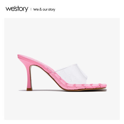 westory2020年夏新网红ins潮细跟洞洞编织拖鞋W20BJ60601 商品图2