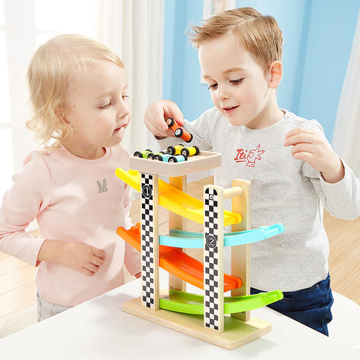特宝儿益智滑翔轨道车滑梯停车场男孩女宝宝儿童玩具小汽车 商品图2