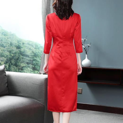 MWYG-9GC19060新款中国风刺绣红色连衣裙 商品图2