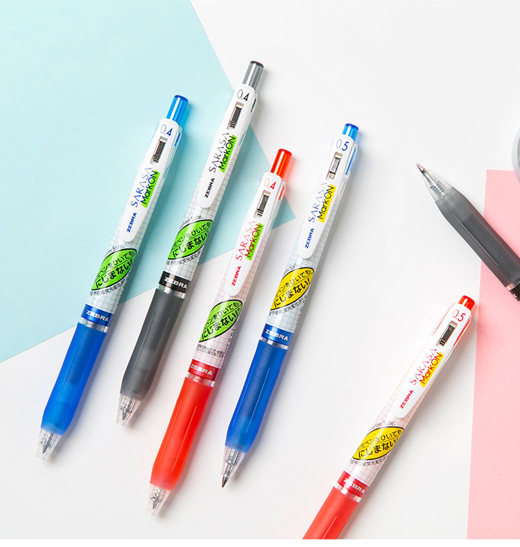 日本zebra斑马jj77按动式05速干中性笔学生用签字笔04彩色水笔