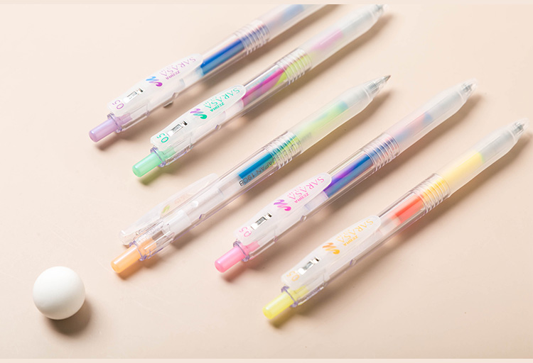 日本zebra斑马jj75不可思议中性笔学生05渐变色彩虹笔彩色手账笔