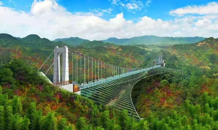 庐山西海将军峡9d玻璃天桥位于九江市永修县柘林镇,紧靠庐山西海.