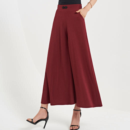 MQ-1942-A852夏季新款气质高腰大码长款阔腿九分裙裤XCX 商品图2