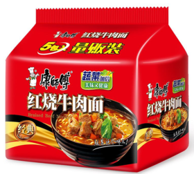 【亚欧超市】康师傅红烧牛肉面五包100*5