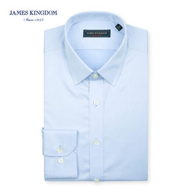 Jameskingdom占姆士免烫商务修身蓝色长袖衬衫BA1A7C335