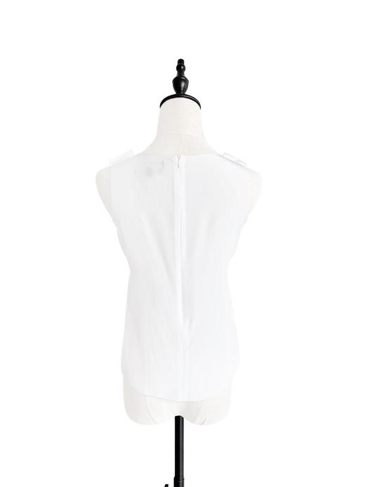 TYNVIE 缝边高腰真丝背心 - 白色 商品图3