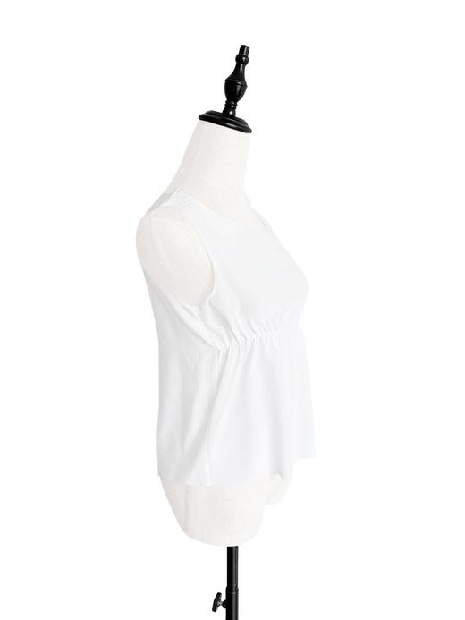 TYNVIE 缝边高腰真丝背心 - 白色 商品图2
