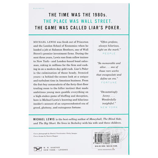 【中商原版】说谎者的扑克牌:华尔街的投资游戏 英文原版 Liar's Poker Lewis 透视华尔街 商业文化 经典之作 商务人士 商品图1