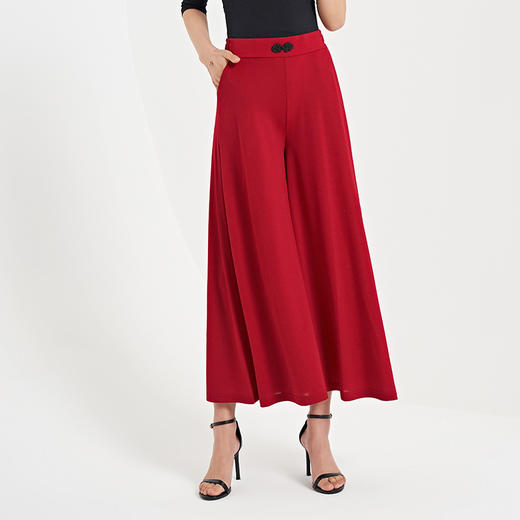 MQ-1942-A852夏季新款气质高腰大码长款阔腿九分裙裤XCX 商品图5