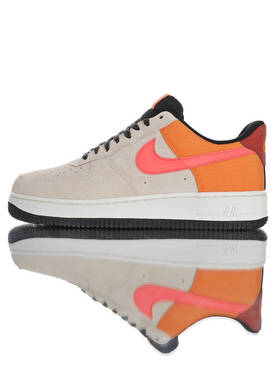 耐克 Nike Air Force 1 Low '07 ACG 原模具开发打造 台湾丝光翻毛皮拼接尼龙布鞋面 内置全掌air sole气垫 附赠趣味吊牌 空军一号 麂皮卡其橙红配色