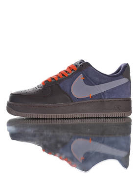 Nike Air Force 1 Premium Low 秋冬款 采用贝利原厂荔枝纹头层皮革 丝光翻毛皮拼接材质鞋面 全掌气垫 空军一号低帮板鞋
