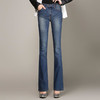 RM-A18春季新品女裤高腰微喇牛仔裤女修身显瘦复古喇叭裤长裤 商品缩略图1