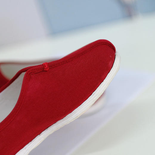 内联升女鞋手工单鞋千层底本命年红色夹鞋8280A 商品图1