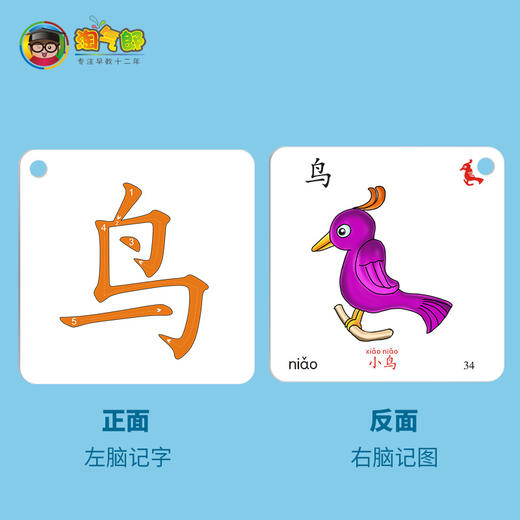 幼儿宝宝学龄前儿童早教看图认字卡片象形识字卡片3000字
