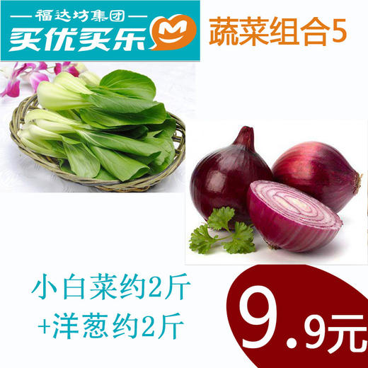 蔬菜组合5（小白菜约2斤+洋葱约2斤，惊爆价9.9元）人均一份 商品图0