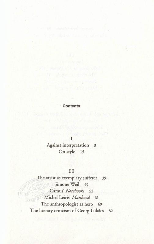 【中商原版】反对阐释 英文原版 Against Interpretation and Other Essays 苏珊·桑塔格 Susan Sontag 文化批评 商品图4