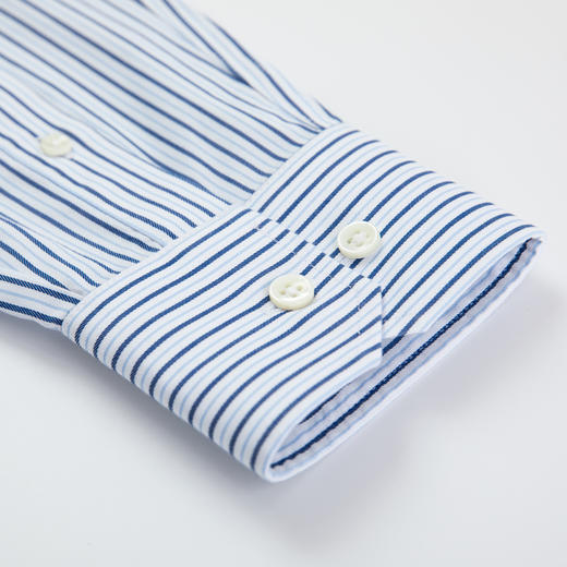 jameskingdom占姆士免烫商务条纹衬衫修身深蓝BA1A7C32806 商品图4
