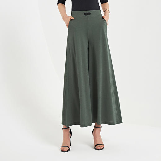 MQ-1942-A852夏季新款气质高腰大码长款阔腿九分裙裤XCX 商品图1