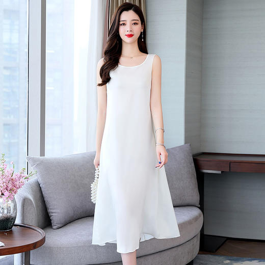 上海旗袍厂ASE-ASE2219气质优雅时尚纯色真丝连衣裙 商品图3