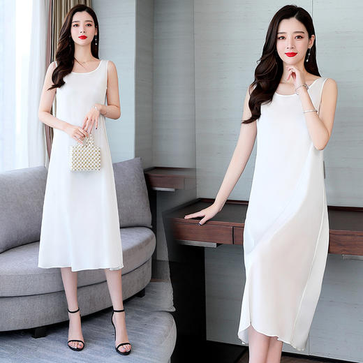 上海旗袍厂ASE-ASE2219气质优雅时尚纯色真丝连衣裙 商品图1
