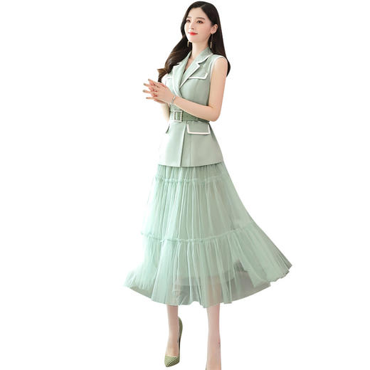 XP-TJN2060新款时尚优雅网纱半身裙两件套TZF 商品图3