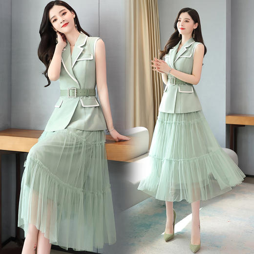 XP-TJN2060新款时尚优雅网纱半身裙两件套TZF 商品图2