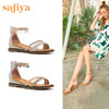 商场同款 | Safiya索菲娅夏季中空后包坡跟拼色凉鞋女鞋SF92115066 商品缩略图1