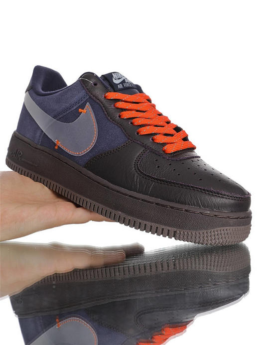 Nike Air Force 1 Premium Low 秋冬款 采用贝利原厂荔枝纹头层皮革 丝光翻毛皮拼接材质鞋面 全掌气垫 空军一号低帮板鞋 商品图2