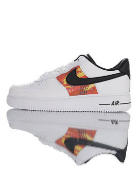Nike Air Force 1 Low耐克  全新炫彩图案 采用超纤移膜革鞋面 内置全掌AirSole气垫 空军一号低帮百搭休闲运动板鞋 皮革白黑炫彩