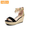 商场同款 | Safiya/索菲娅夏季新商场同款坡跟编织流苏女凉鞋SF82115081 商品缩略图1