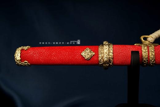 青骓 铜雕唐草 盛唐短刀 未开刃 商品图3