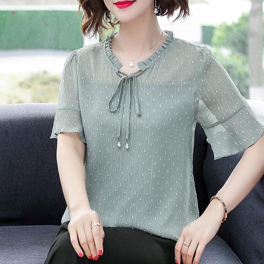MQ-1268-2007夏装新款洋气短袖雪纺小衫XCX 商品图1