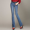 RM-A18春季新品女裤高腰微喇牛仔裤女修身显瘦复古喇叭裤长裤 商品缩略图0