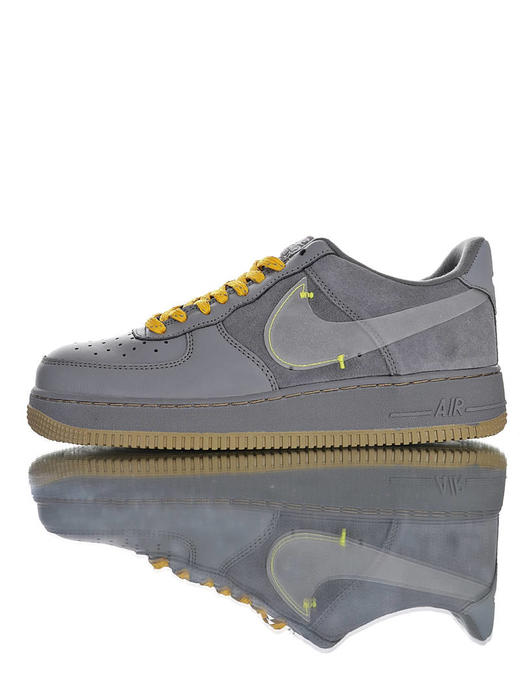 Nike Air Force 1 Premium Low 秋冬款 采用贝利原厂荔枝纹头层皮革 丝光翻毛皮拼接材质鞋面 全掌气垫 空军一号低帮板鞋 商品图4