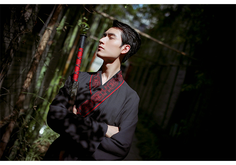 重回汉唐汉服男装怀楚原创中国风日常半臂短打裋褐上衣夏季非古装