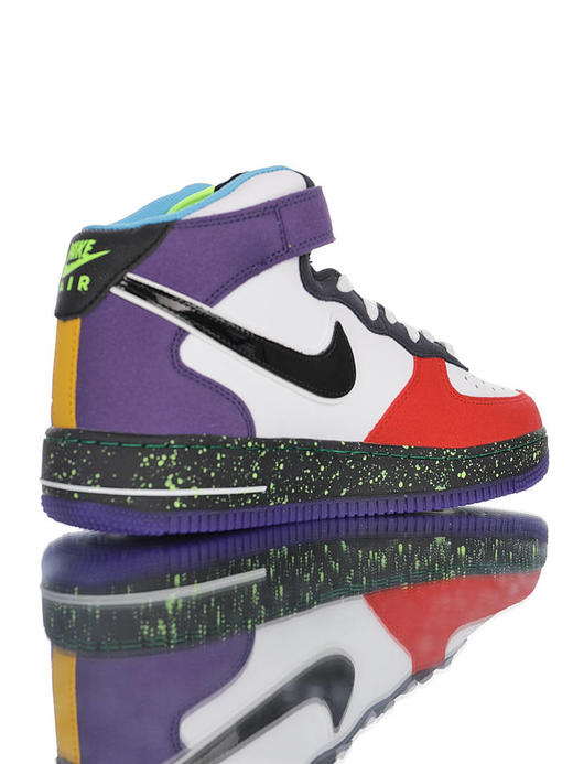 耐克 Nike Air Force 1"What The LA" 洛杉矶球队主题鞋款 原模具开发打造 硬质荔枝纹移膜革材质 内置全掌air sole气垫 洛杉矶彩虹拼接鸳鸯 商品图1